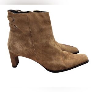 Karen Scott Booties Women's‎ 8M Tan Suede Leather Butler Boots Western Neutral